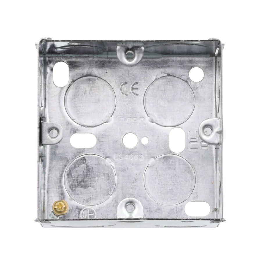 1G 35mm Galvanised Metal Box, 100