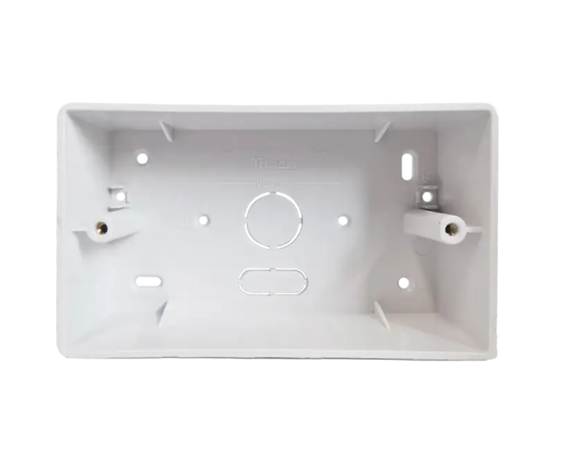 Slimline White 2G 47mm White Pattress Back Box
