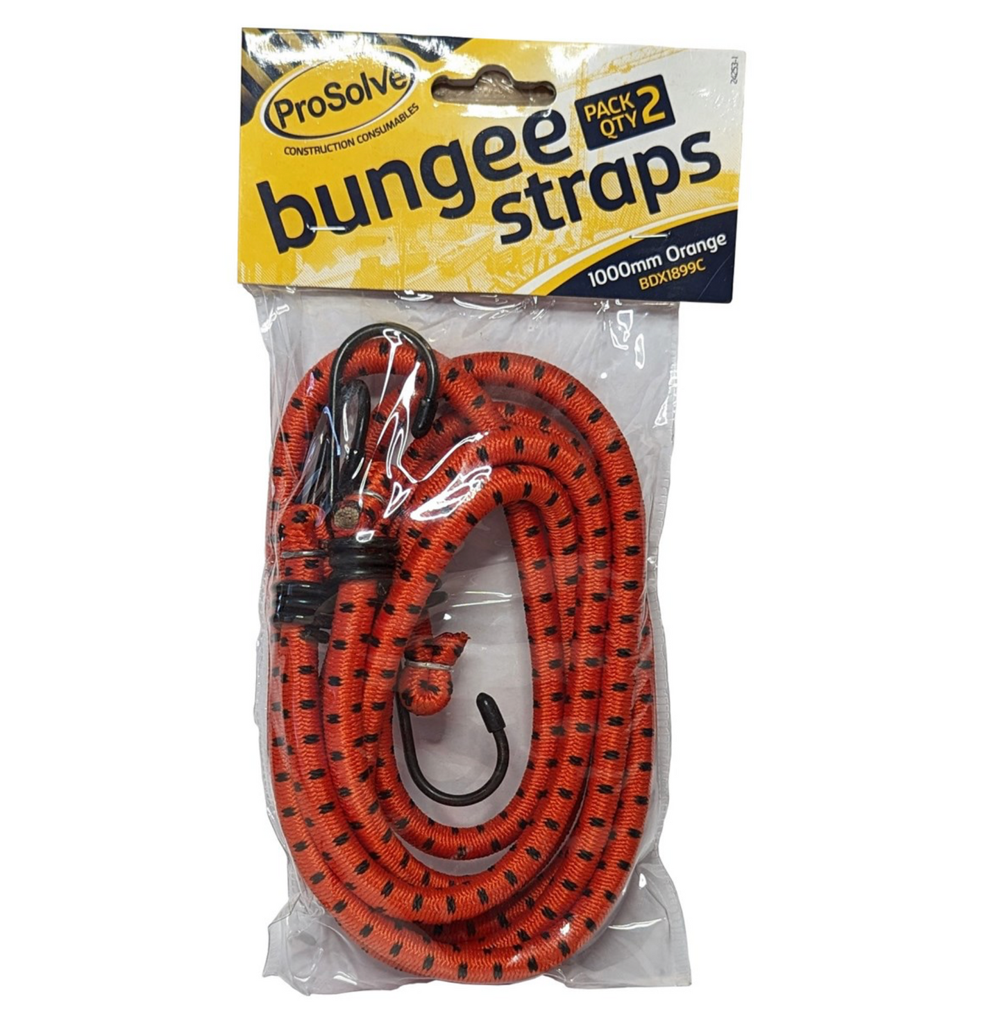 PROSOLVE 1000MM ORANGE BUNGEE STRAP 2PK