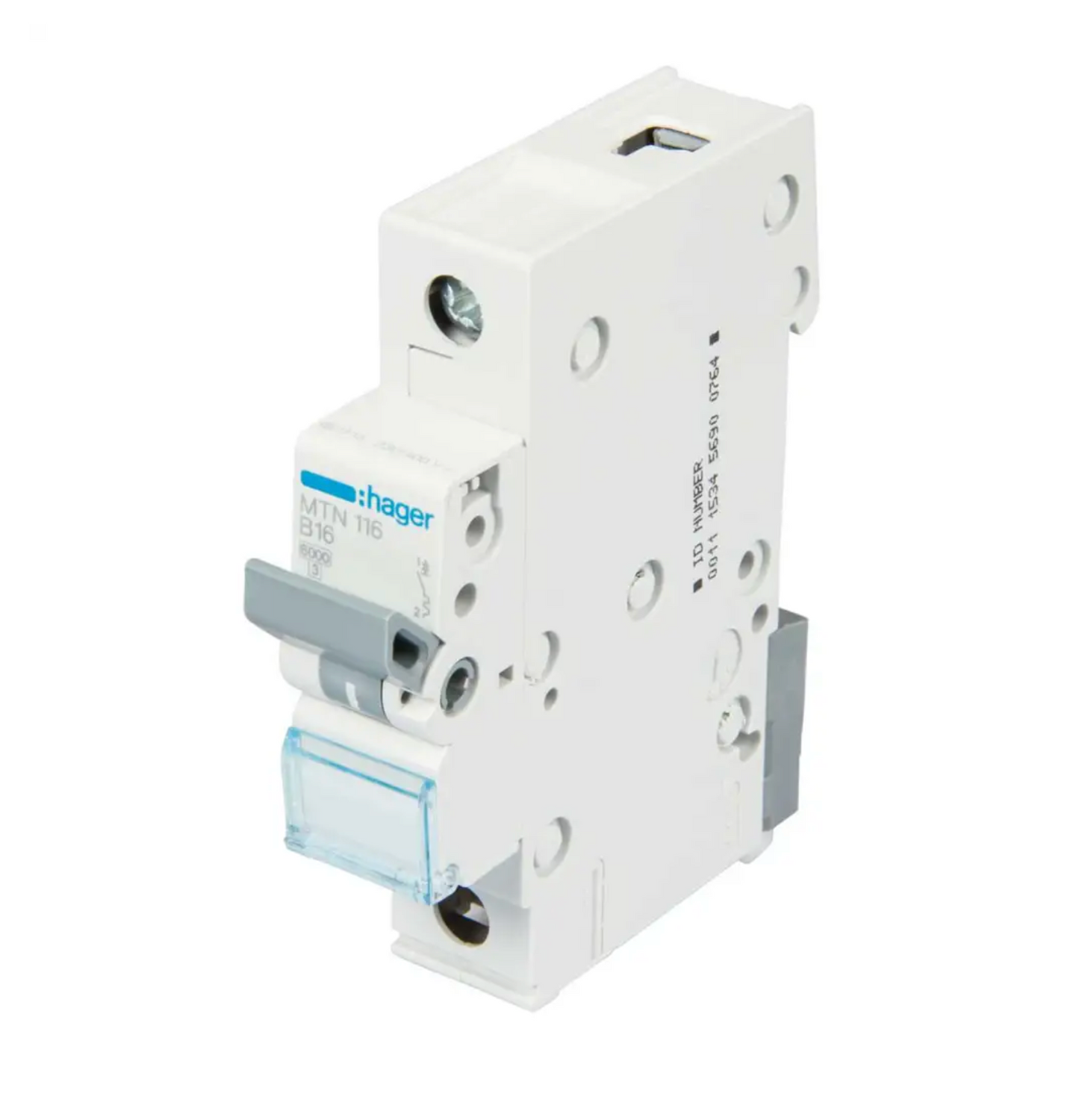 Hager MTN116 MCB SP Type B 16A 6kA