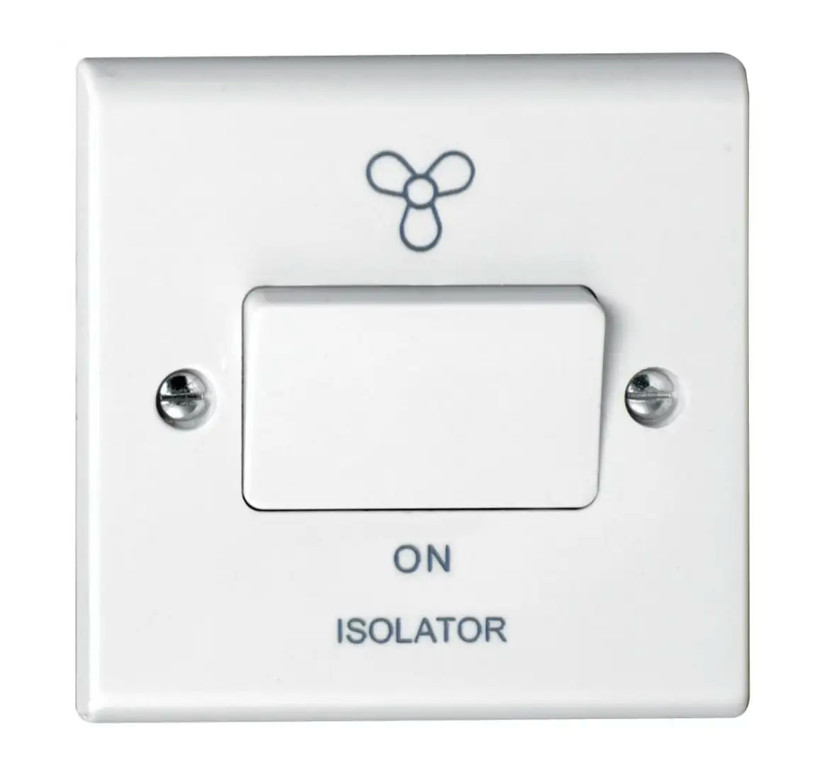 Slimline White 3 Pole Fan Isolator Switch