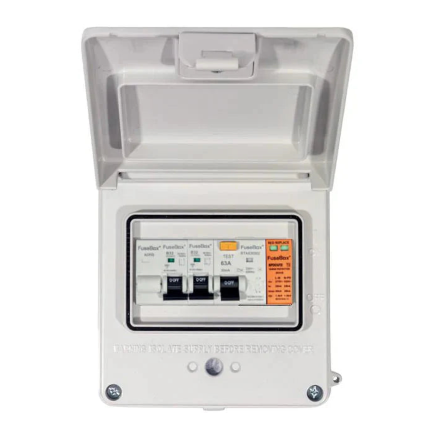 FUSEBOX White IP65 Garage Consumer Unit with SP
