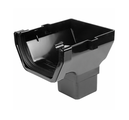 114MM SQUARE STOPEND OUTLET BLACK