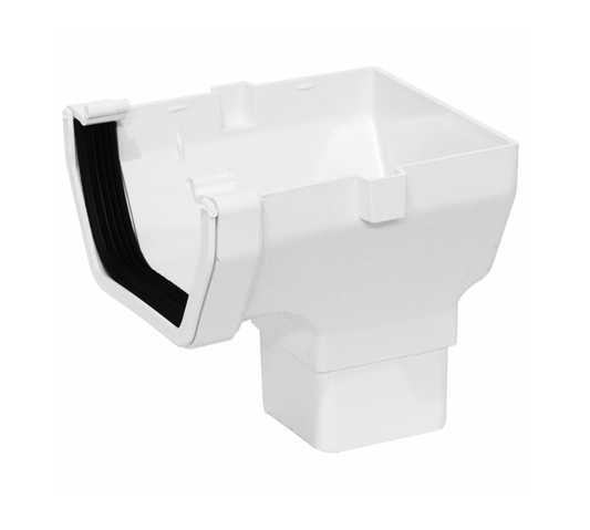 114MM SQUARE STOPEND OUTLET WHITE