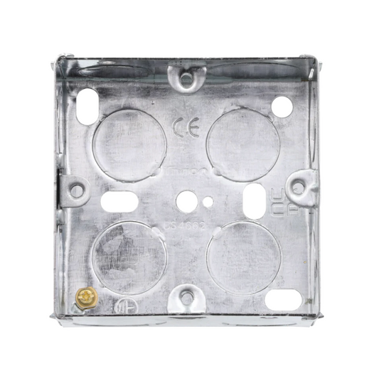 1G 25mm Galvanised Metal Box, 100