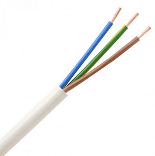 3183Y 0.75mm White 3 Core Round Flex Cable 6A 100m