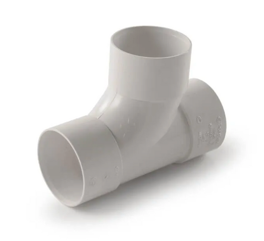 50MM SOLVENT WASTE TEE WHITE