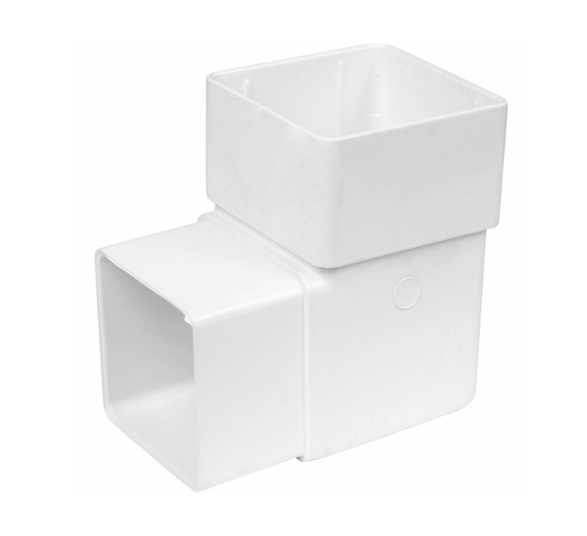 65MM SQUARE DOWNPIPE OFFSET BEND 92.5 DEG WHITE