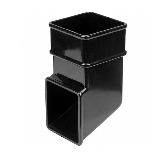 65MM SQUARE DOWNPIPE SHOE BLACK