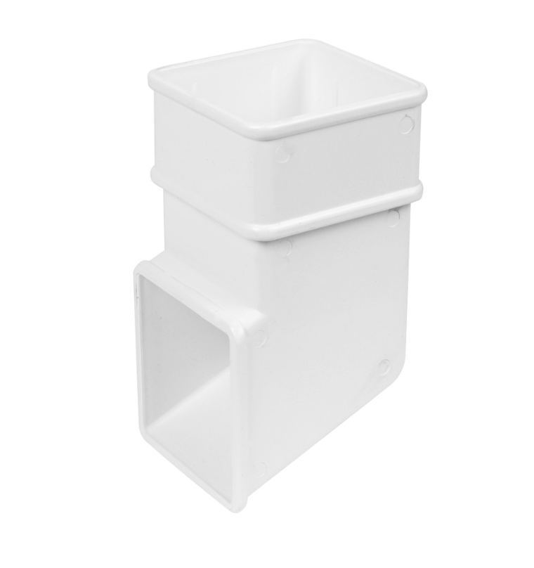 65MM SQUARE DOWNPIPE SHOE WHITE