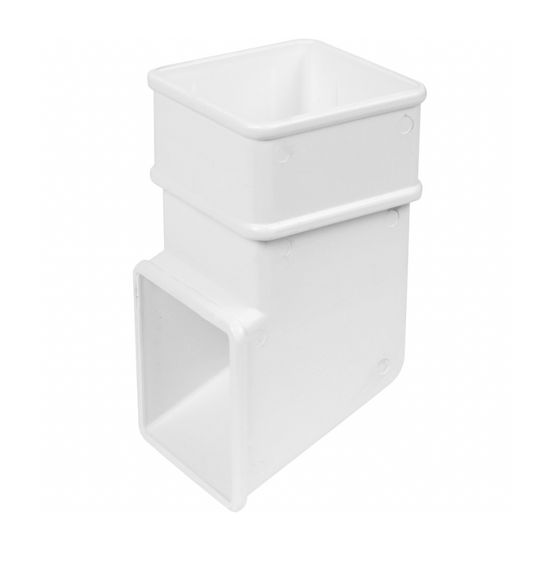 65MM SQUARE DOWNPIPE SHOE WHITE