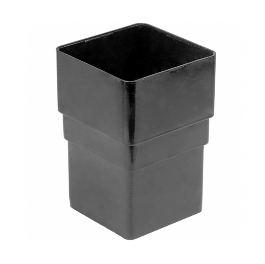 65MM SQUARE DOWNPIPE SOCKET BLACK