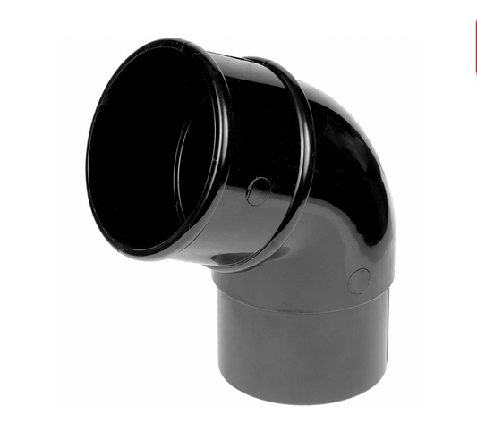 68MM ROUND DOWNPIPE OFFSET BEND 112.5 DEG BLACK