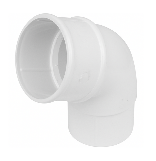 68MM ROUND DOWNPIPE OFFSET BEND 112.5 DEG WHITE