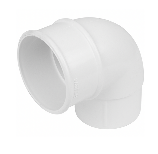 68MM ROUND DOWNPIPE OFFSET BEND 92.5 DEG WHITE