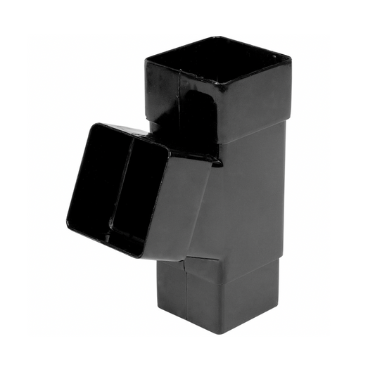68MM SQUARE DOWNPIPE BRANCH BLACK