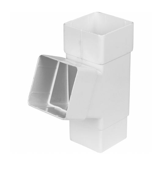 68MM SQUARE DOWNPIPE BRANCH WHITE