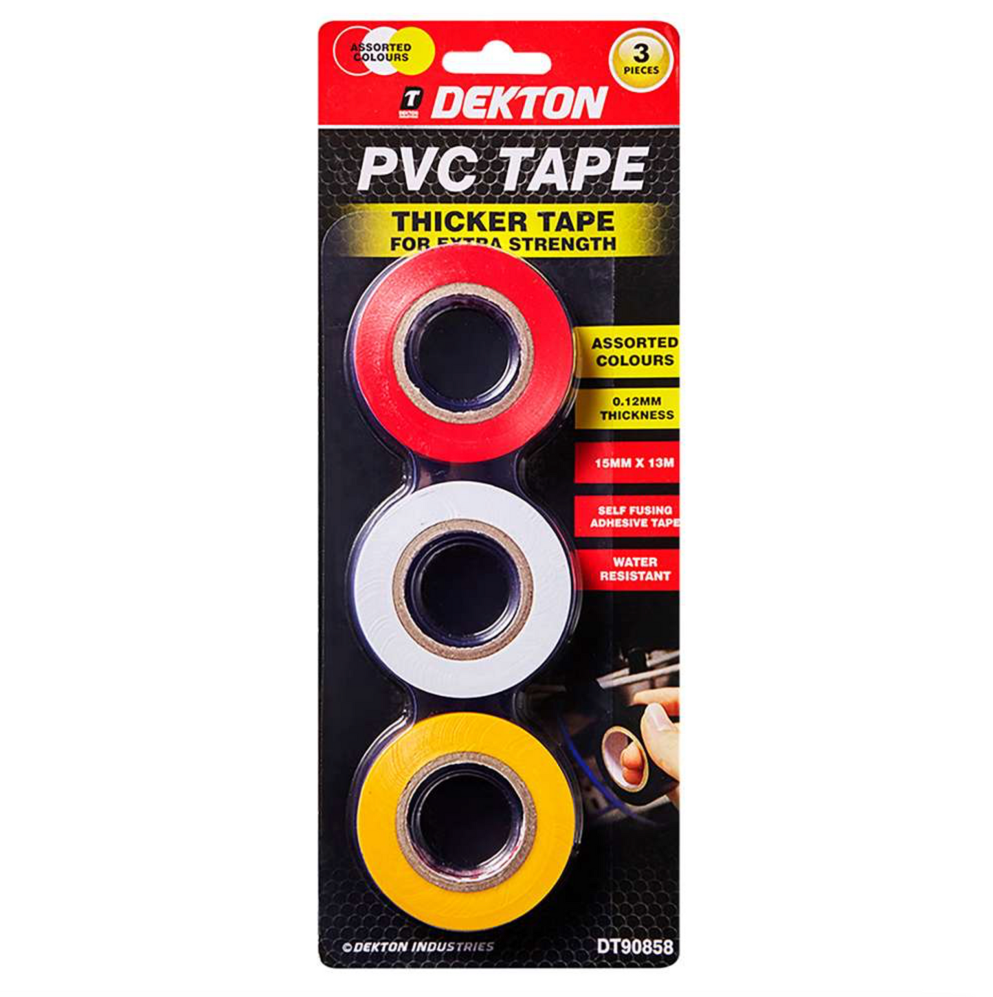 DEKTON 3PC PVC 13M TAPE (Y/R/W)
