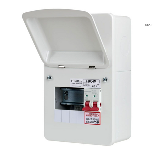 FUSEBOX F2004M 4 Way RCBO Consumer Unit