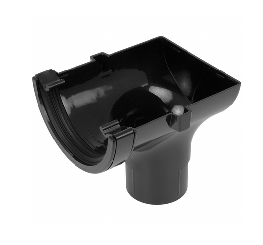HALF ROUND STOPEND OUTLET BLACK
