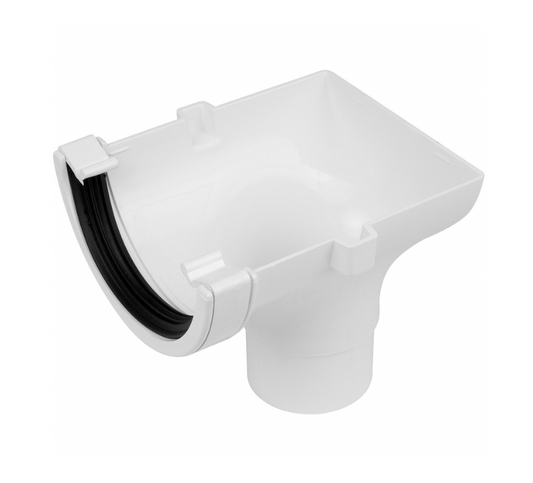 HALF ROUND STOPEND OUTLET WHITE