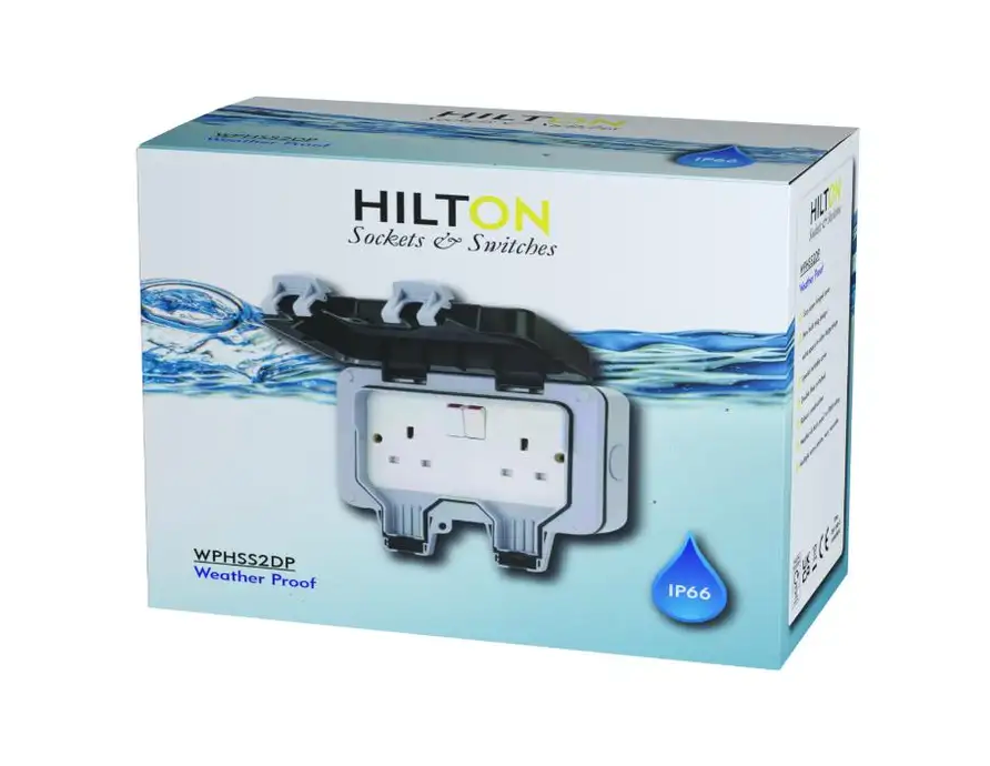 IP66 Weatherproof 2G DP Switched Socket (HILTON)