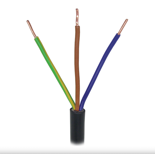 NYY/Hi Tuff 3 Core 1.5mm Cable Black (1m)