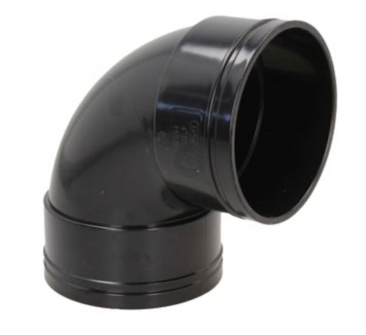 SOLVENT SOIL TIGHT 90 DEG D/S BEND BLACK