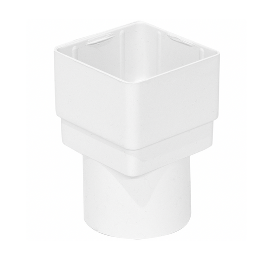 SQUARE - ROUND GUTTER ADAPTOR WHITE
