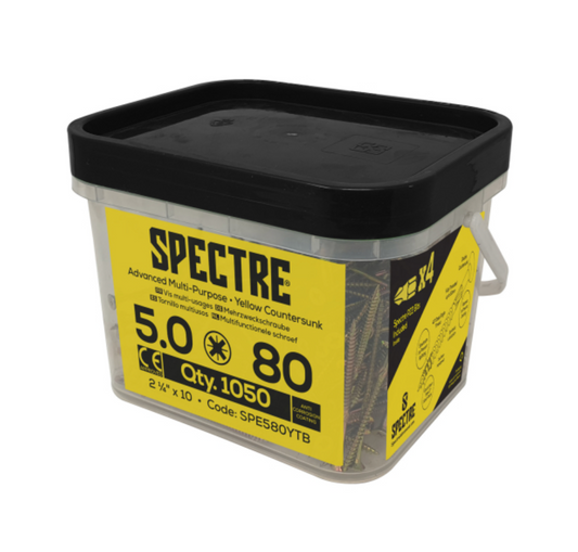 Spectre Woodscrew 5.0x80mm Tub 1050