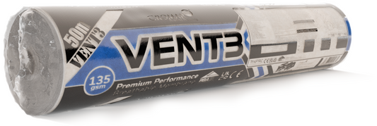 Cromar Vent 3 Blue 1m x 50m High Performance Breathable Membrane 135 GSM