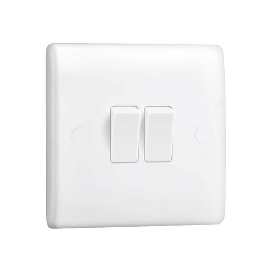 Slimline White 2G 2Way 10AX Switch