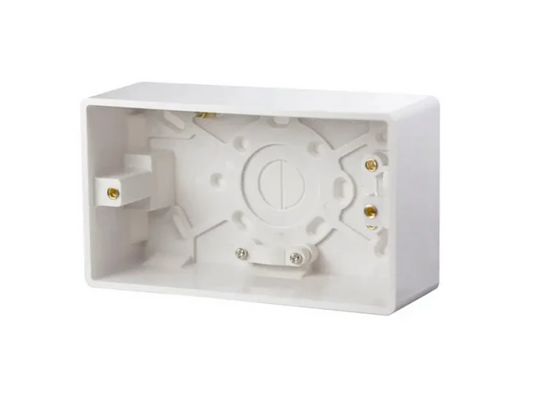 Slimline White 2G 35mm White Pattress Back Box