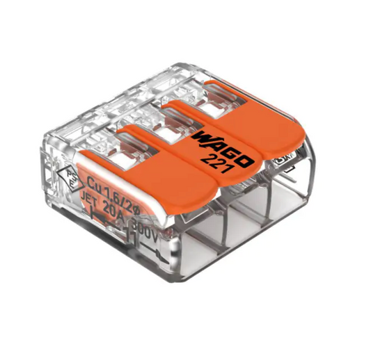 WAGO 3 WAY 221-413 SERIES (50 PIECES)